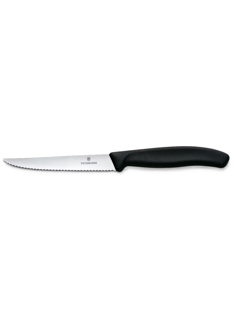 Cuchillo chuletero Victorinox Swiss Classic 6.7233.20 11 cm filo dentado punta acero inoxidable alto carbono mango negro NSF