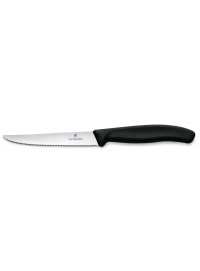 Cuchillo chuletero Victorinox Swiss Classic 6.7233.20 11 cm filo dentado punta acero inoxidable alto carbono mango negro NSF