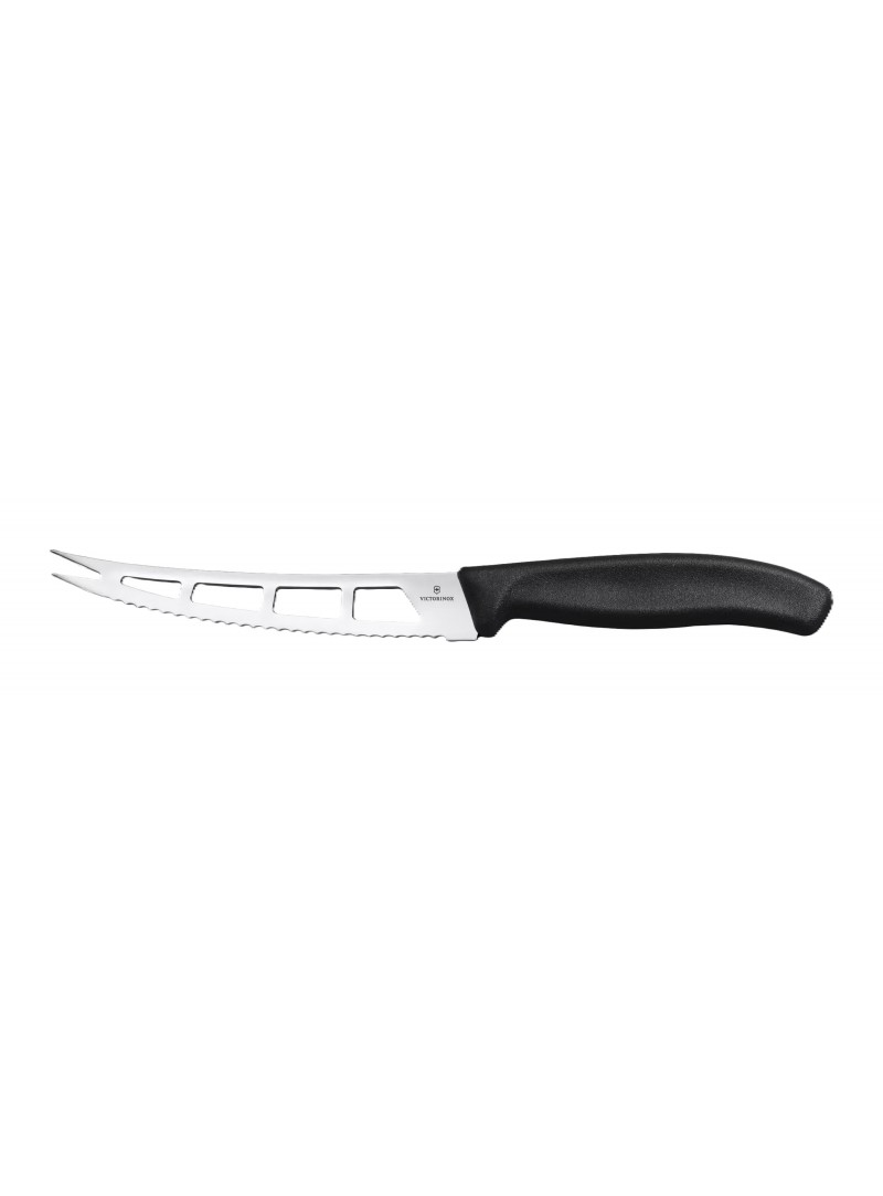 Cuchillo para mantequilla y queso crema Victorinox Swiss Classic 6.7863.13B hoja perforada dentada punta tenedor mango negro