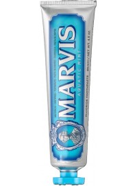Pasta de dientes Marvis Aquatic Mint 85 ml frescor marino menta dulce flúor xilitol anticaries sin conservantes Italia