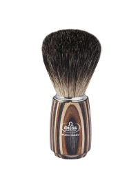 BROCHA DE AFEITAR OMEGA 6752 TEJÓN NEGRO MANGO DE MADERA MULTILAMINADA