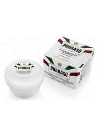 Jabón de afeitar Proraso té verde y avena tarro 150 ml línea blanca pieles sensibles brocha afeitado clásico Italia