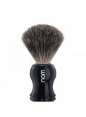 Brocha de afeitar NOM by Mühle Gustav 81 BL tejón puro mango plástico negro brillante nudo 21mm clásico línea NOM Alemania