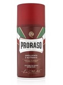 Espuma de afeitar Proraso sándalo y karité 300 ml aerosol línea roja barbas duras piel seca sin mentol emoliente Italia
