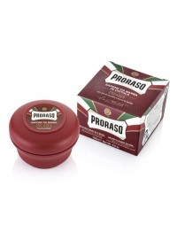 Jabón de afeitar Proraso sándalo y karité tarro 150 ml línea roja barba dura piel seca brocha afeitado clásico Italia