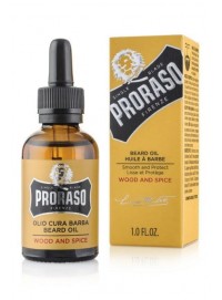ACEITE DE BARBA WOOD AND SPICE DE PRORASO DE 30 ml.