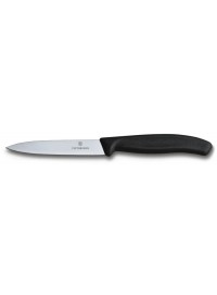 Cuchillo mondador Victorinox Swiss Classic 6.7703 10 cm mango negro hoja puntiaguda acero inoxidable suizo para pelar y trocear