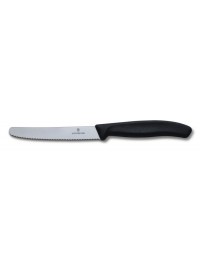 Cuchillo de mesa sierra Victorinox Swiss Classic 6.7333 11 cm filo ondulado acero inoxidable suizo mango negro apto lavavajillas