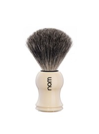 Brocha de afeitar NOM by Mühle Gustav 81 CR tejón puro mango plástico crema brillante nudo 21mm clásico línea NOM Alemania