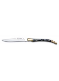 Estilete Nieto Línea Clásica 421-C con mango imitación cuerno de toro, virola de latón y hoja acero AN-58 de 11,5 cm