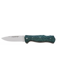 Navaja Nieto Línea Combate 683 con mango Mikarta canvas verde, separadores rojos, forro acero inoxidable y hoja AN-58 de 8 cm