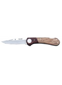 Navaja Nieto Línea Coyote 046 con mango de abedul rizado, virola de palo violeta y hoja acero AN-58 de 8 cm