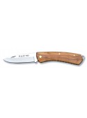 Navaja Nieto Línea Junior 392 con mango de olivo natural, forros de acero inoxidable y hoja drop point AN-58 de 8 cm