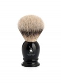 Brocha de afeitar MÜHLE CLASSIC 099 K 256 tejón Silvertip mango resina negra nudo 19mm tamaño S afeitado clásico Alemania