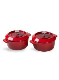 SET DE 2 CACEROLAS WOLL IRON MINI HIERRO FUNDIDO ROJA DE 10 cm.
