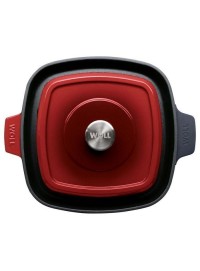 PARRILLA WOLL IRON HIERRO FUNDIDO ROJA 628-2CI DE 28 x 28 cm.