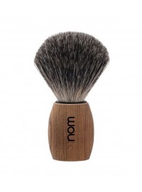 Brocha de afeitar NOM by Mühle OLE 81 PS tejón puro mango fresno oscuro silueta redondeada nudo 21mm línea NOM Alemania