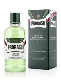 Loción after shave profesional Proraso eucalipto y mentol 400 ml formato barbería aceite avellanas hamamelis Italia