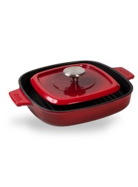 PARRILLA WOLL IRON HIERRO FUNDIDO ROJA 624-2CI DE 24 x 24 cm.
