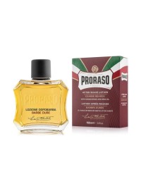 Loción after shave Proraso sándalo 100 ml línea roja aceite sándalo karité base alcohólica post-afeitado Italia