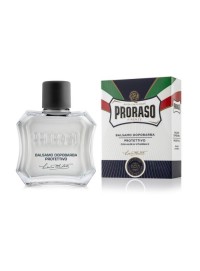 Bálsamo after shave Proraso aloe vera vitamina E 100 ml línea azul sin alcohol regaliz almendras dulces hidratación Italia