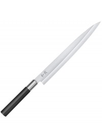 Cuchillo Yanagiba KAI Wasabi Black 6724Y 24 cm filo único descentrado diestros acero japonés 58 HRC mango bambú para sashimi