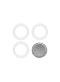 SET DE 3 GOMAS Y 1 FILTRO CAFETERA 6 TAZAS MOKA