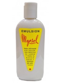 Emulsión Myrsol frasco plástico 200 ml pre post afeitado lanolina glicerina mentol sin alcohol afeitado clásico español