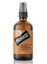 ACEITE DE BARBA WOOD AND SPICE DE PRORASO DE 100 ml.