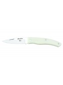 Navaja Nieto Línea Manolina 400-W con mango de Mikarta blanca y hoja acero AN-58 de 7,5 cm