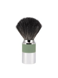 Brocha de afeitar MÜHLE NEO Salvia Green fibra sintética vegana verde cromo brillante estuche serie NEO Alemania