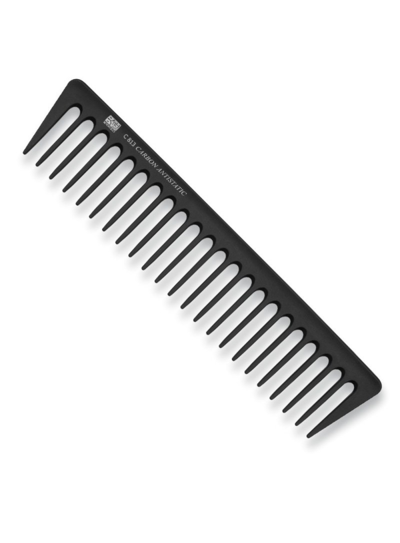 Peine Kai Kasho C813 de carbono para desenredado y styling con dientes redondeados 20 cm