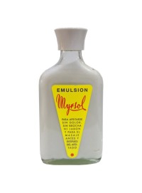 Masaje Myrsol Emulsión 180 ml frasco cristal pre post afeitado clásico español Barcelona lanolina mentol