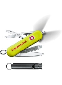 Navaja Victorinox Signature Lite Emergency Tool 0.6226.E808 amarilla con luz LED y silbato