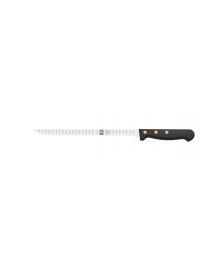 Cuchillo jamonero alveolado ICEL Clássica 242 Granton 24 cm filo alveolado acero X50CrMoV15 para lonchear jamón