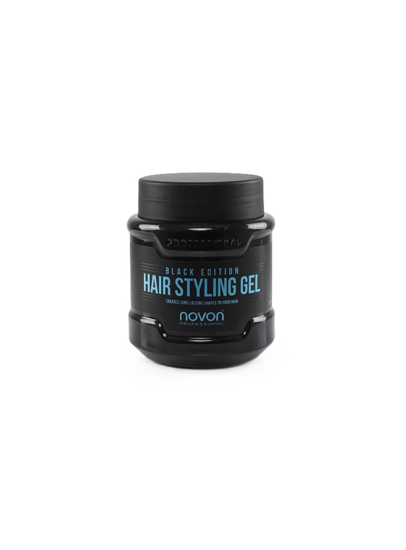 Gel de peinado Novon Hair Styling Gel Black Edition 700 ml fijación fuerte 24 horas sin residuos